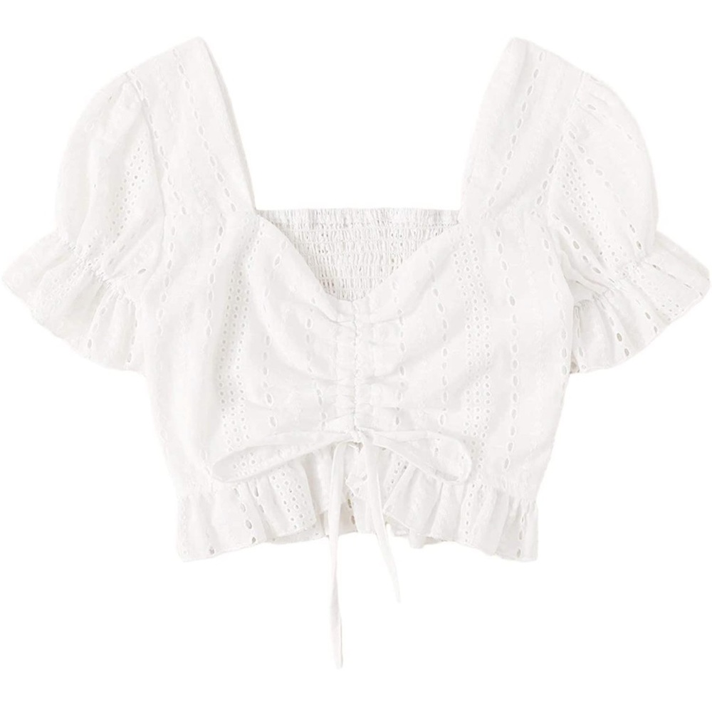 NEVER WORN! White crop blouse